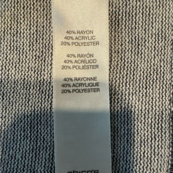 Chico's Blue and Gray Cardigan Sweater Vest Size 2 - Picture 6 of 7